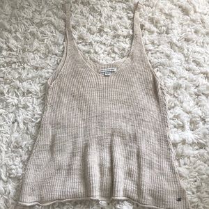 Knit cream tank top